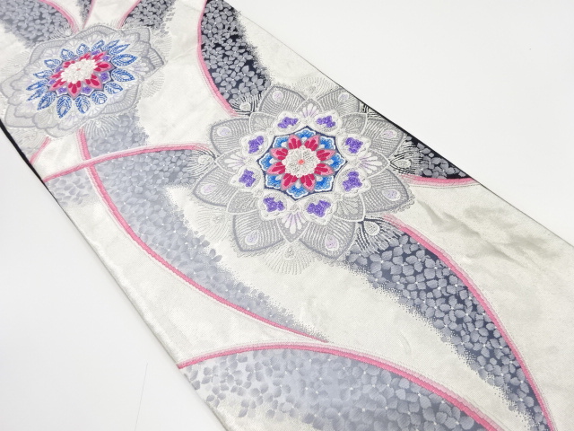 JAPANESE FUKURO OBI / WOVEN FLOWER CREST